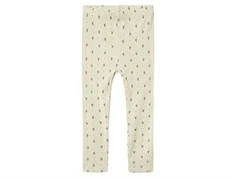 Råhvid leggings med små lyseblå blomster fra Lil Atelier 13239102 turtledove